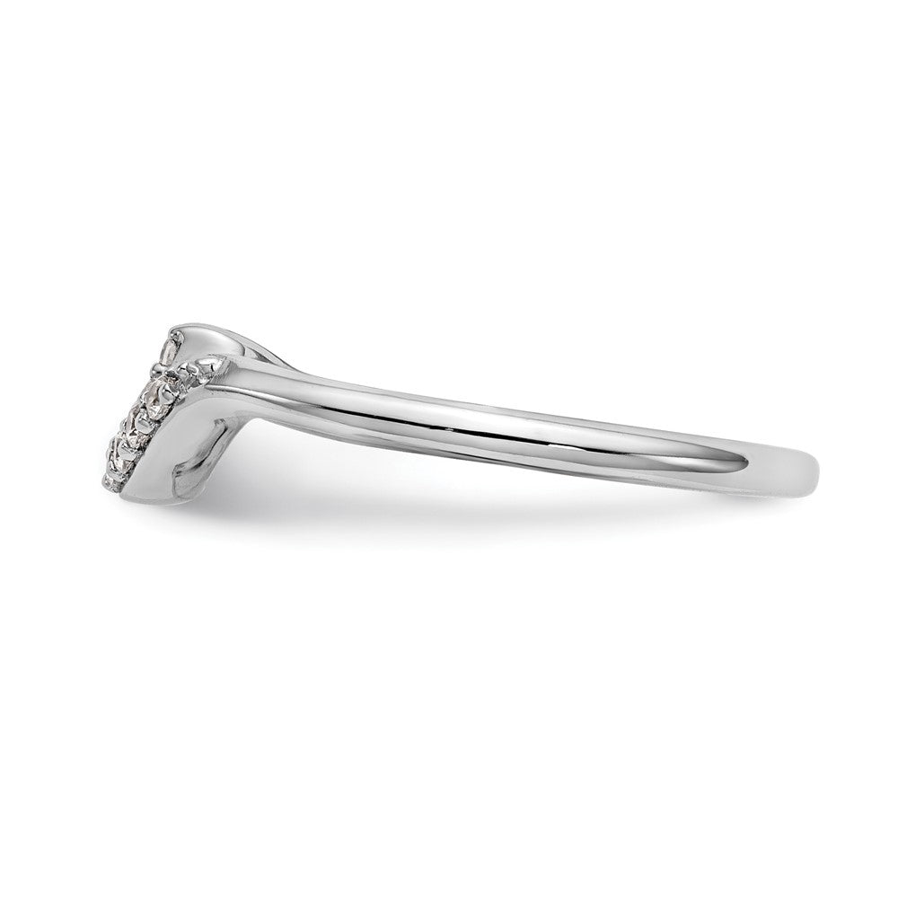 Buy Stylish 14K White Gold Wedding Band with 1/10 Carat Diamond Accent
