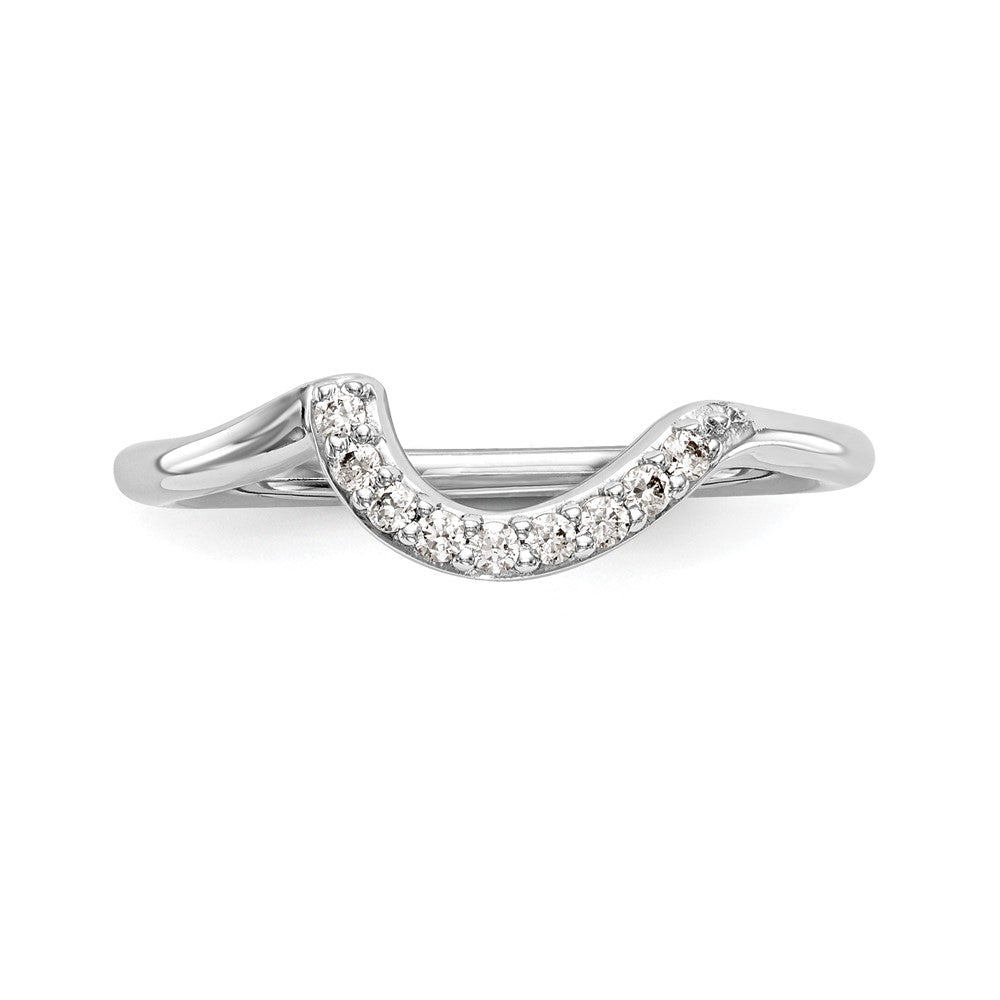 Buy Stylish 14K White Gold Wedding Band with 1/10 Carat Diamond Accent