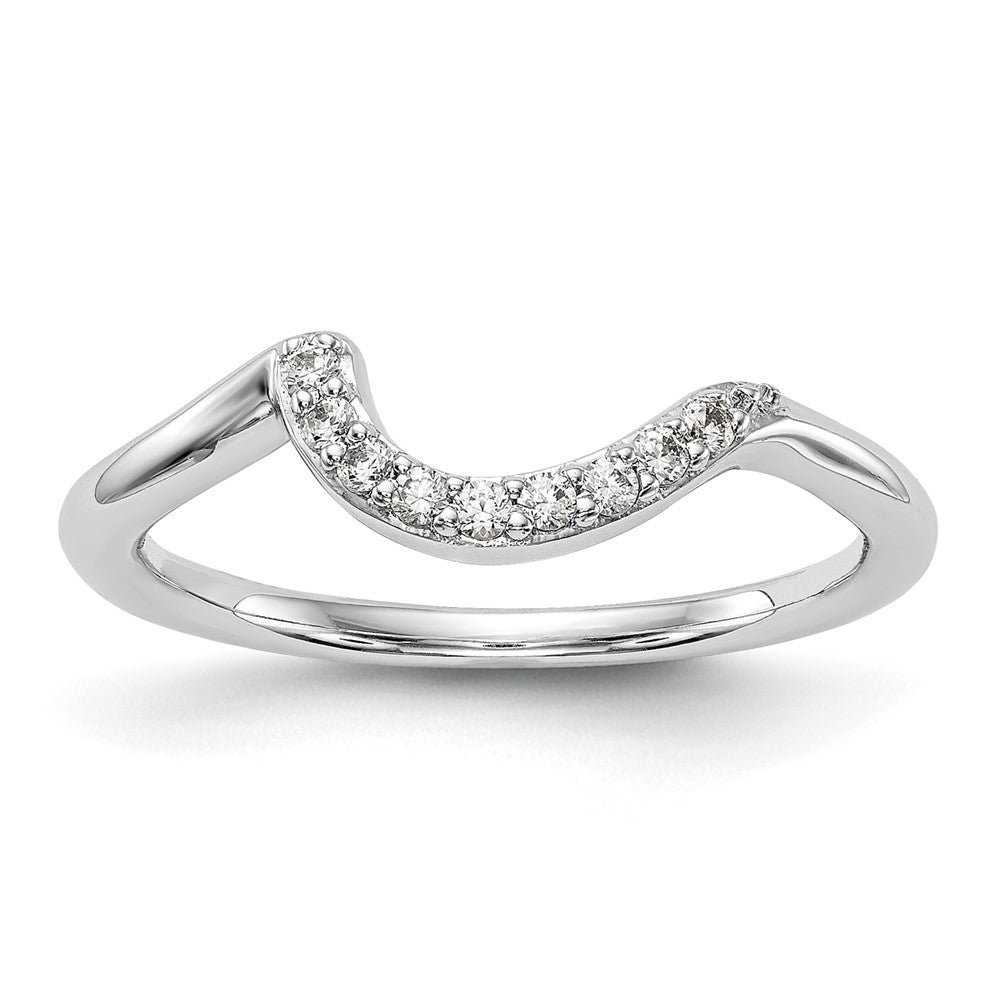 Buy Stylish 14K White Gold Wedding Band with 1/10 Carat Diamond Accent