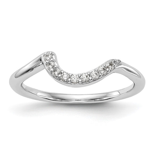 Buy Stylish 14K White Gold Wedding Band with 1/10 Carat Diamond Accent
