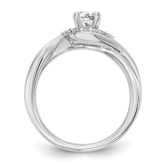 Exclusive 14K White Gold By-Pass Engagement Ring, 1/10 Carat Diamond, Stylish Value
