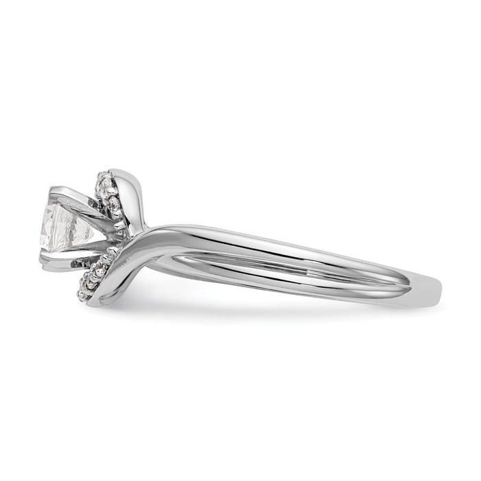 Exclusive 14K White Gold By-Pass Engagement Ring, 1/10 Carat Diamond, Stylish Value-3