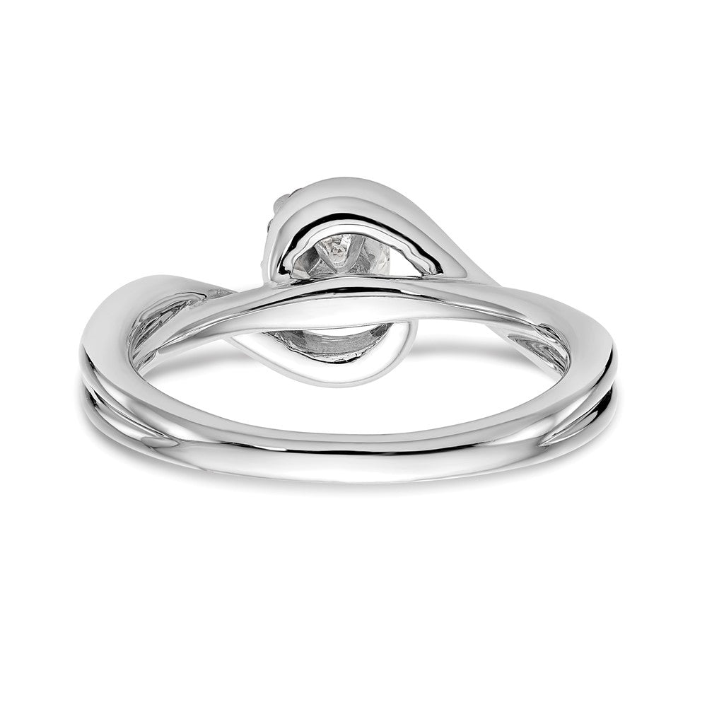 Exclusive 14K White Gold By-Pass Engagement Ring, 1/10 Carat Diamond, Stylish Value