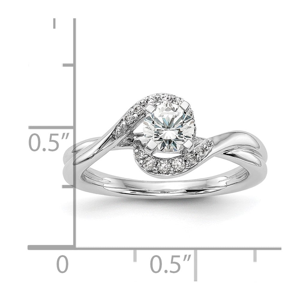 Exclusive 14K White Gold By-Pass Engagement Ring, 1/10 Carat Diamond, Stylish Value