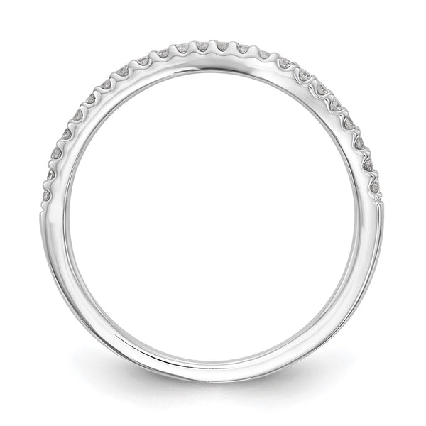 14K White Gold Contoured Wedding Band with 1/5 Carat Diamond