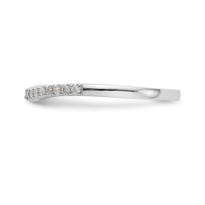 Buy Stylish 14K White Gold Contoured Wedding Band with 1/5 Carat Diamond-3