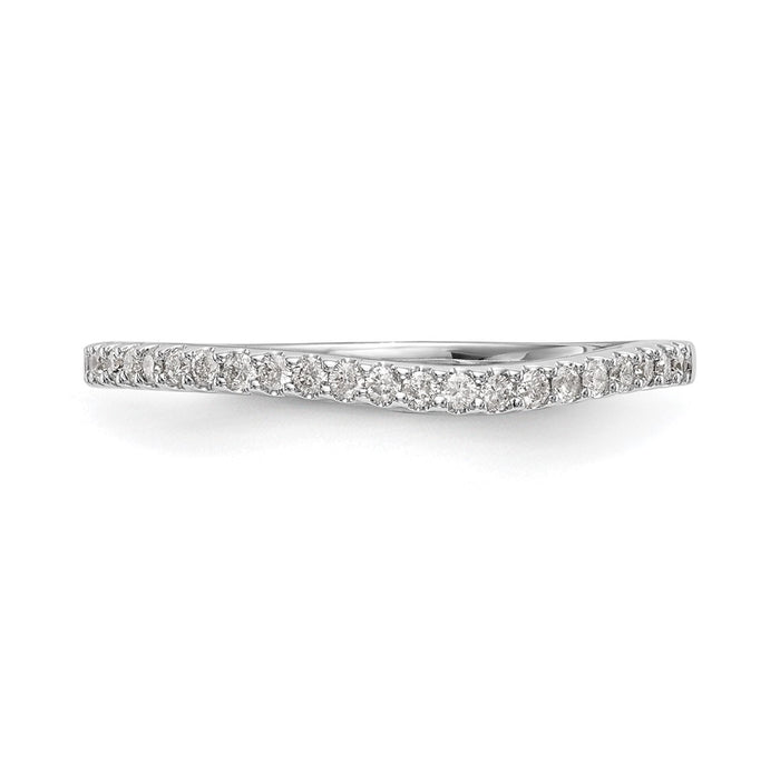 Buy Stylish 14K White Gold Contoured Wedding Band with 1/5 Carat Diamond-4