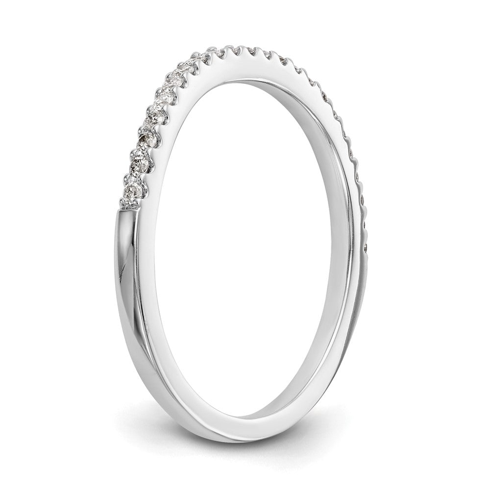 Buy Stylish 14K White Gold Contoured Wedding Band with 1/5 Carat Diamond