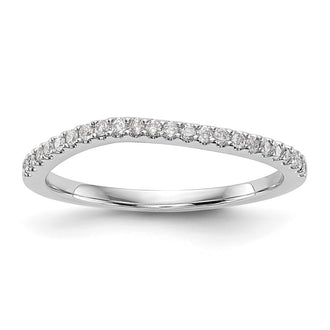Buy Stylish 14K White Gold Contoured Wedding Band with 1/5 Carat Diamond