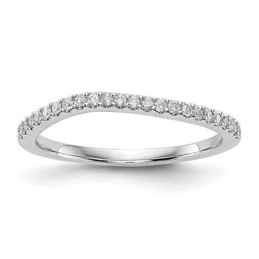 Buy Stylish 14K White Gold Contoured Wedding Band with 1/5 Carat Diamond