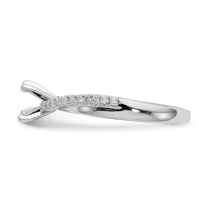 Buy Stylish 14K White Gold Bypass Engagement Ring & 1/8 Carat Diamond-3