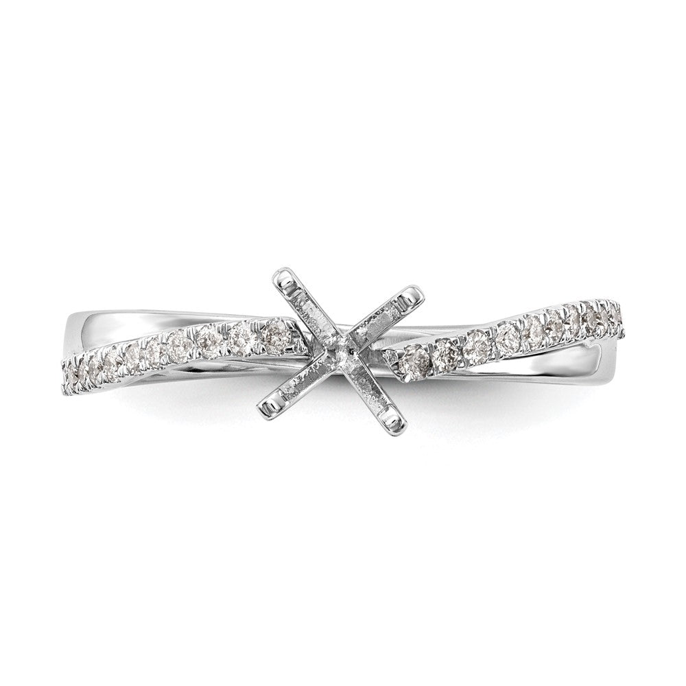 Buy Stylish 14K White Gold Bypass Engagement Ring & 1/8 Carat Diamond