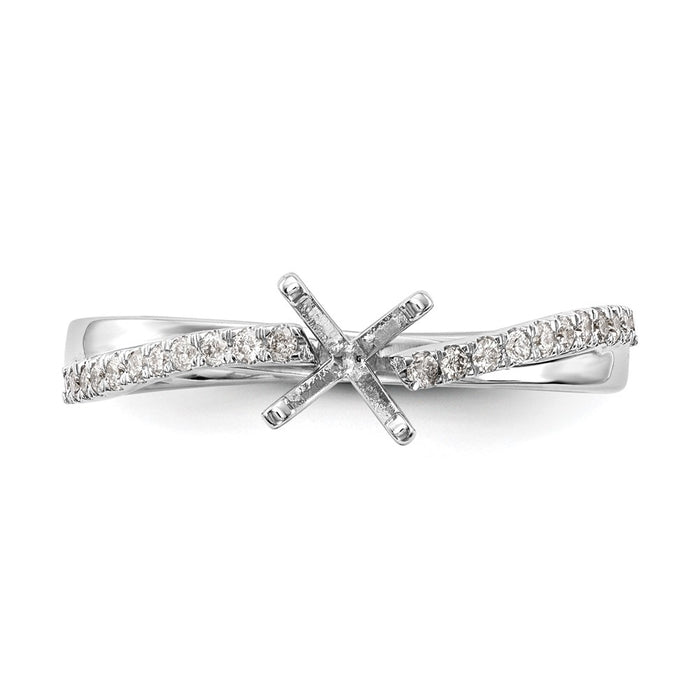 Buy Stylish 14K White Gold Bypass Engagement Ring & 1/8 Carat Diamond-4