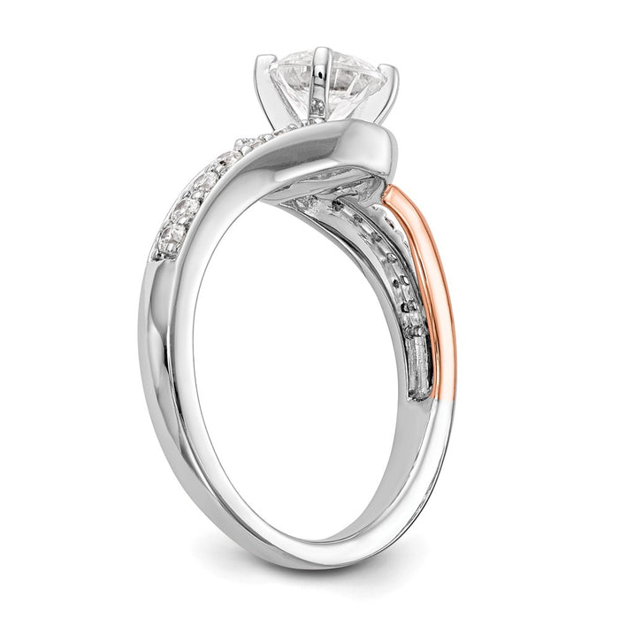 Buy 14K Two-Tone Diamond Semi-Mount Engagement Ring, 1/5 Carat Luxury Style-6