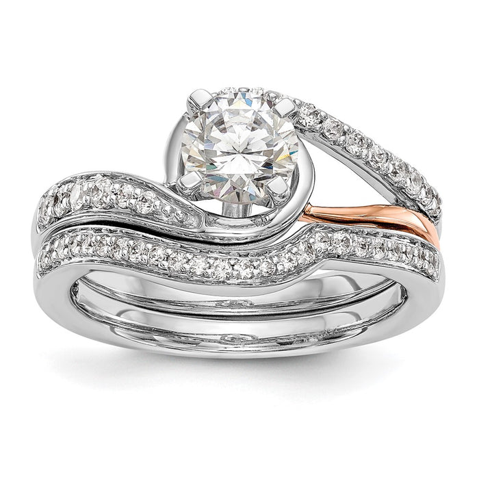 Buy 14K Two-Tone Diamond Semi-Mount Engagement Ring, 1/5 Carat Luxury Style-7