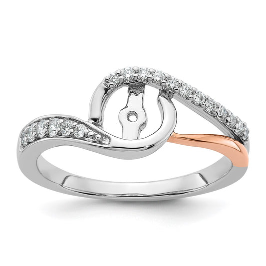 Buy 14K Two-Tone Diamond Semi-Mount Engagement Ring, 1/5 Carat Luxury Style