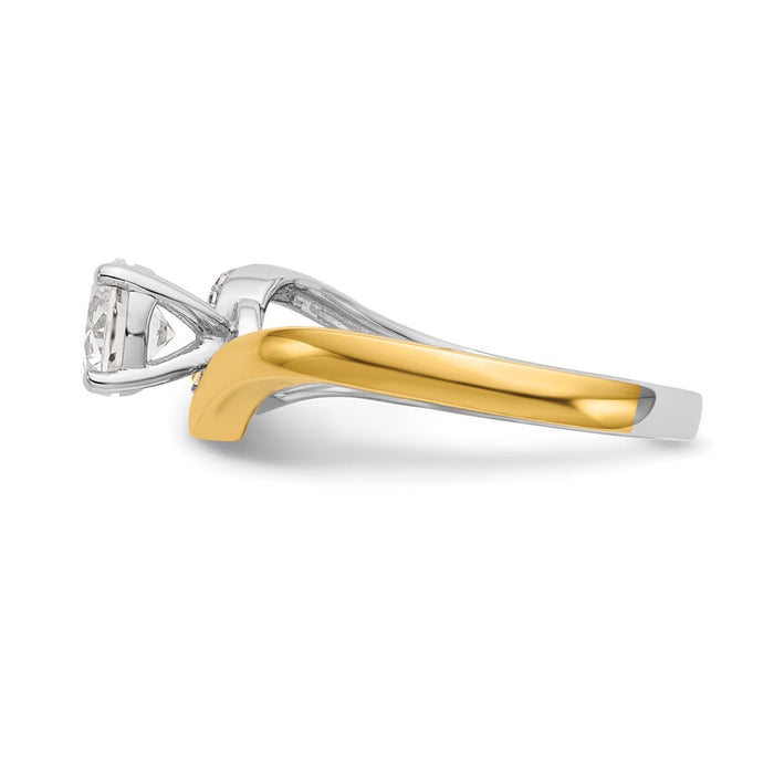Buy Exclusive 14K Two-Tone By-Pass Diamond Semi-Mount Ring, 0.02 Carat Accent-3
