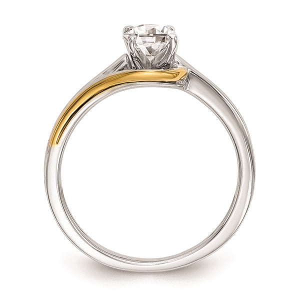 14K Two-Tone Bypass Engagement Ring Setting