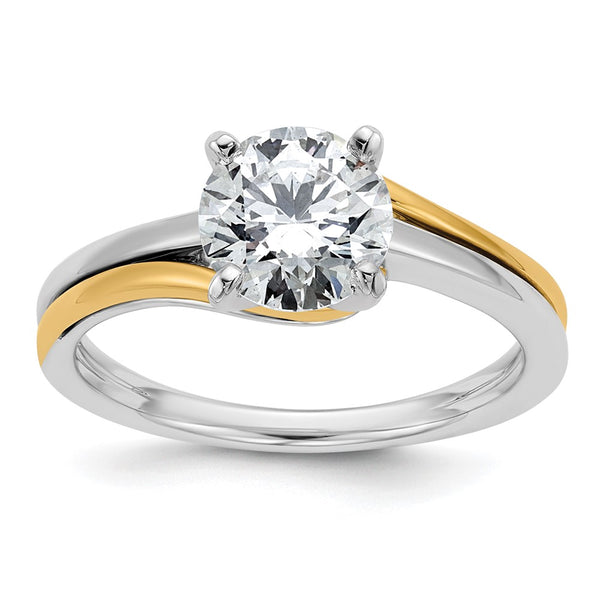 14K Two-Tone Bypass Engagement Ring Setting
