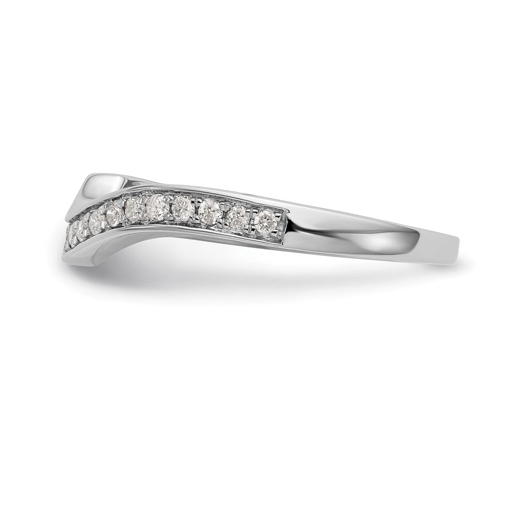 Buy Stylish 14K White Gold Contoured Wedding Band - 1/5 Carat Diamond