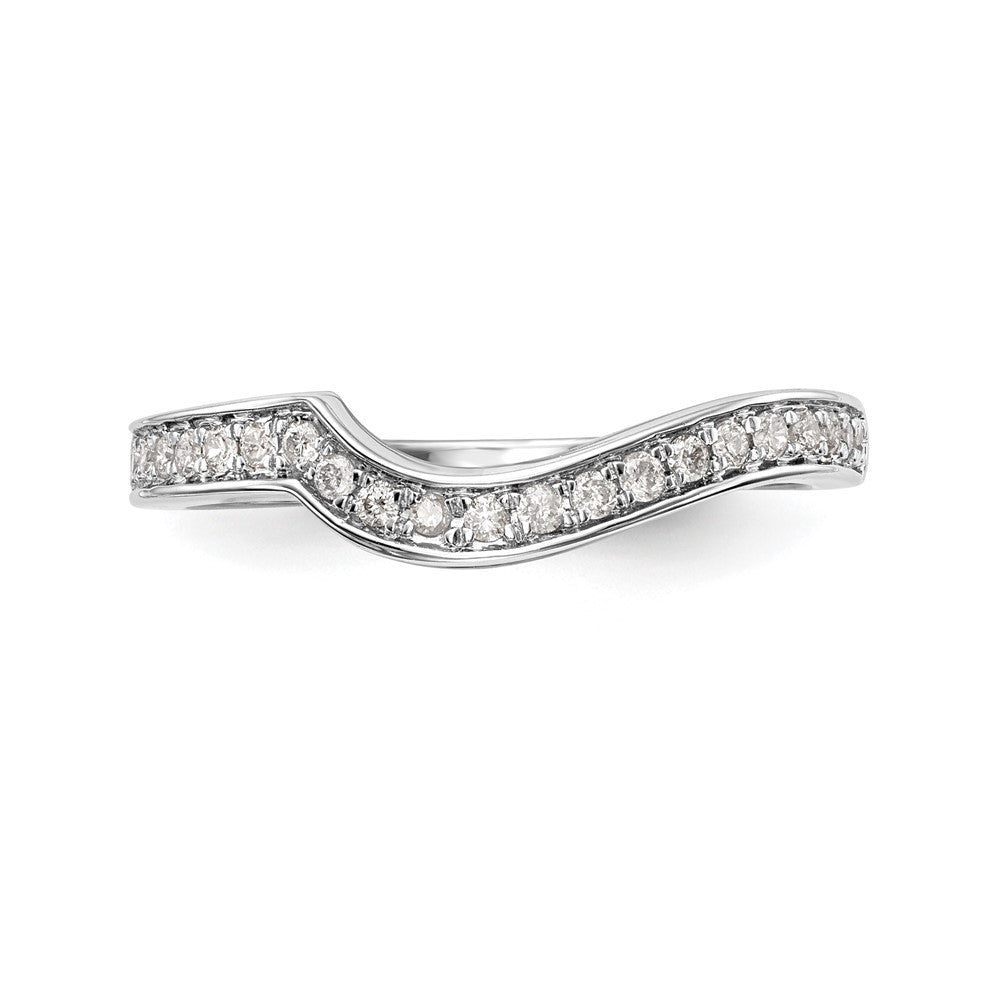 Buy Stylish 14K White Gold Contoured Wedding Band - 1/5 Carat Diamond