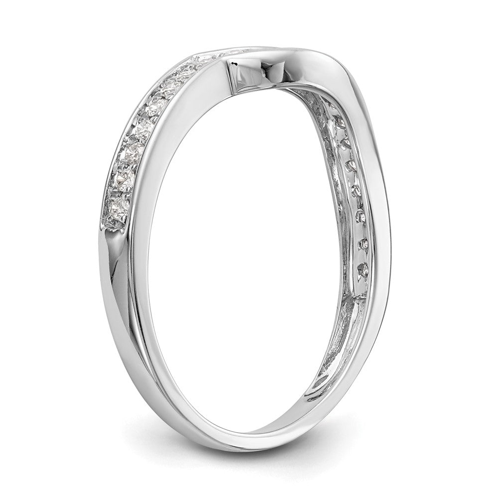 Buy Stylish 14K White Gold Contoured Wedding Band - 1/5 Carat Diamond