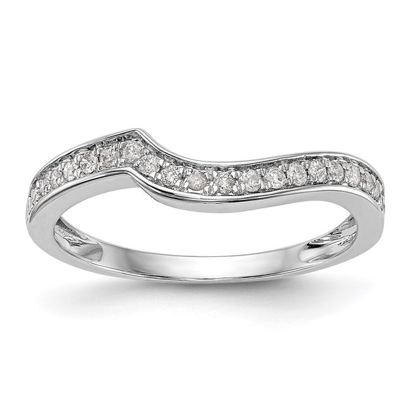 14K White Gold Contoured Wedding Band - 1/5 Carat Diamond - Style GR1-1022790