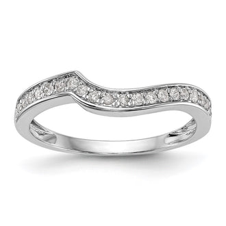 Buy Stylish 14K White Gold Contoured Wedding Band - 1/5 Carat Diamond