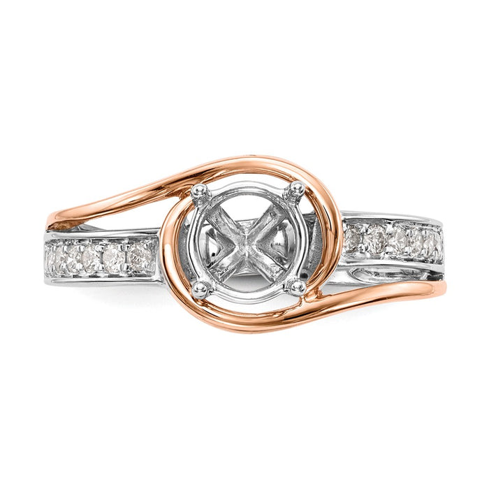 Exclusive 14K Two-Tone Bypass Engagement Ring - 1/5 Carat Diamond Value!-4