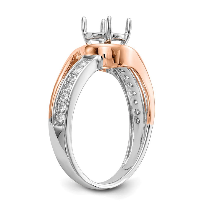 Exclusive 14K Two-Tone Bypass Engagement Ring - 1/5 Carat Diamond Value!-6