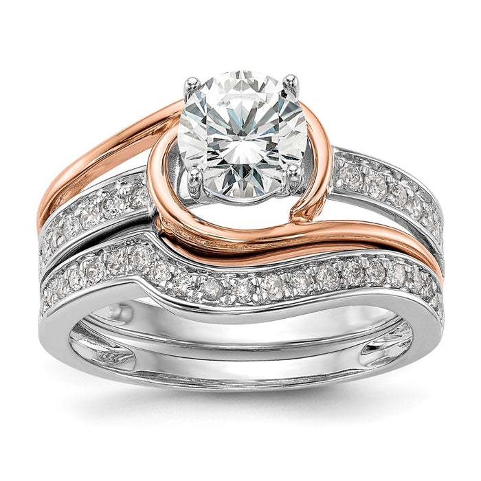 Exclusive 14K Two-Tone Bypass Engagement Ring - 1/5 Carat Diamond Value!-7