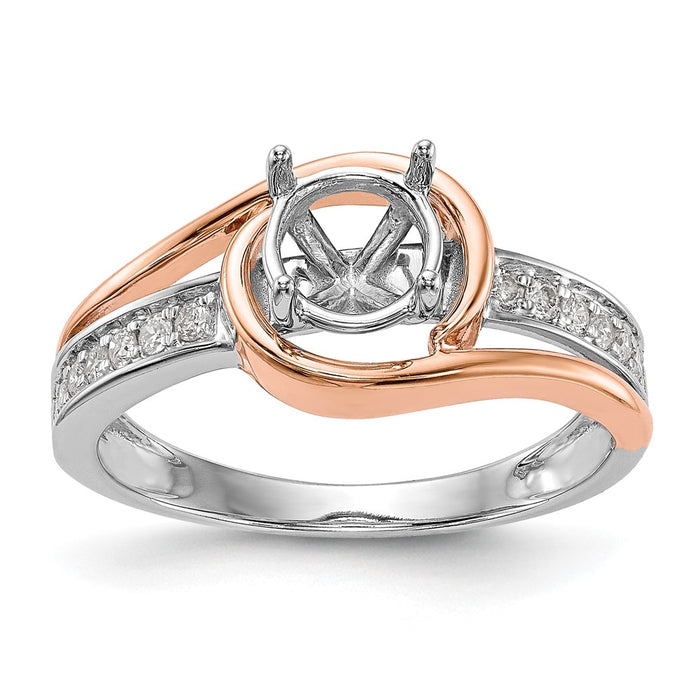 Exclusive 14K Two-Tone Bypass Engagement Ring - 1/5 Carat Diamond Value!-8