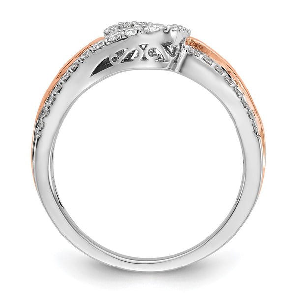 14K Two-Tone Bypass Diamond Engagement Ring - 3/8 Carat