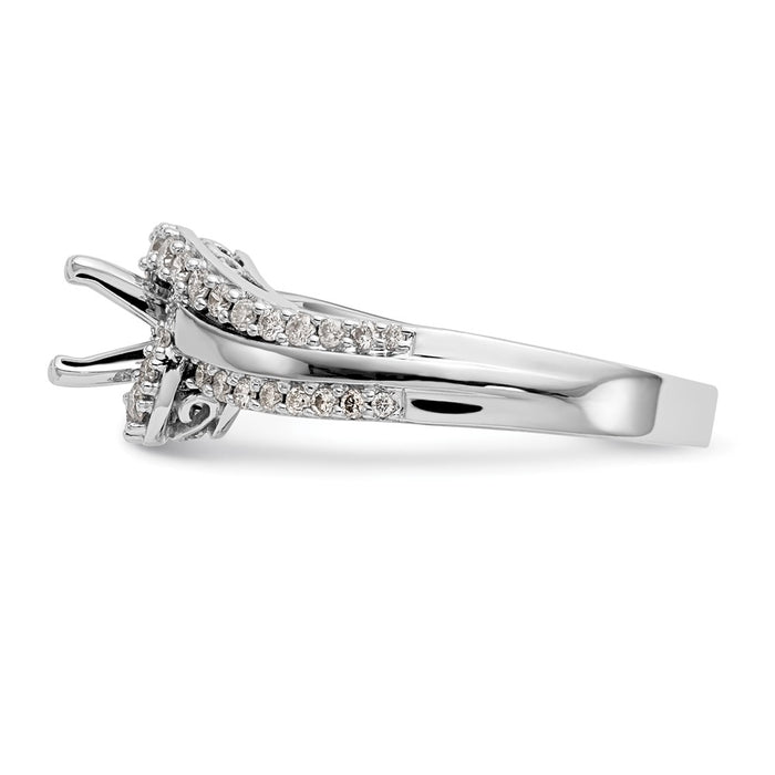 Buy Exclusive 14K Two-Tone Bypass Diamond Engagement Ring - 3/8 Carat Value-3