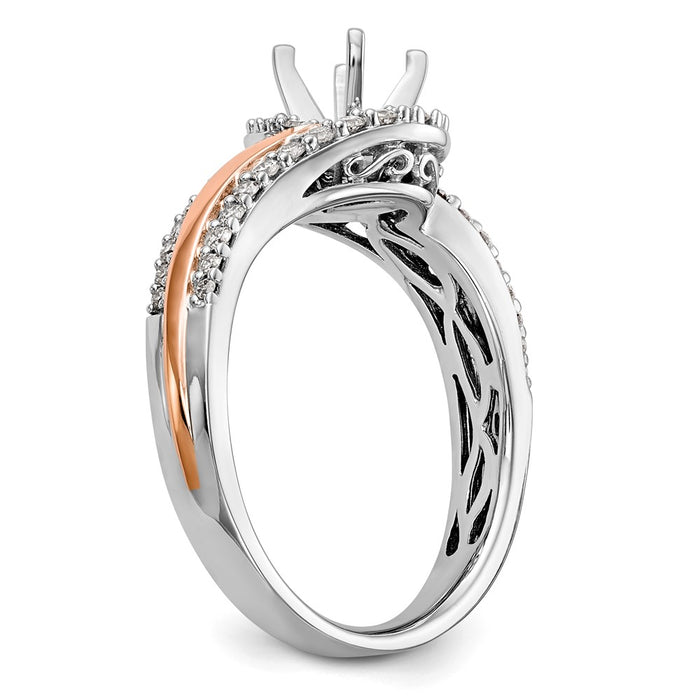 Buy Exclusive 14K Two-Tone Bypass Diamond Engagement Ring - 3/8 Carat Value-6