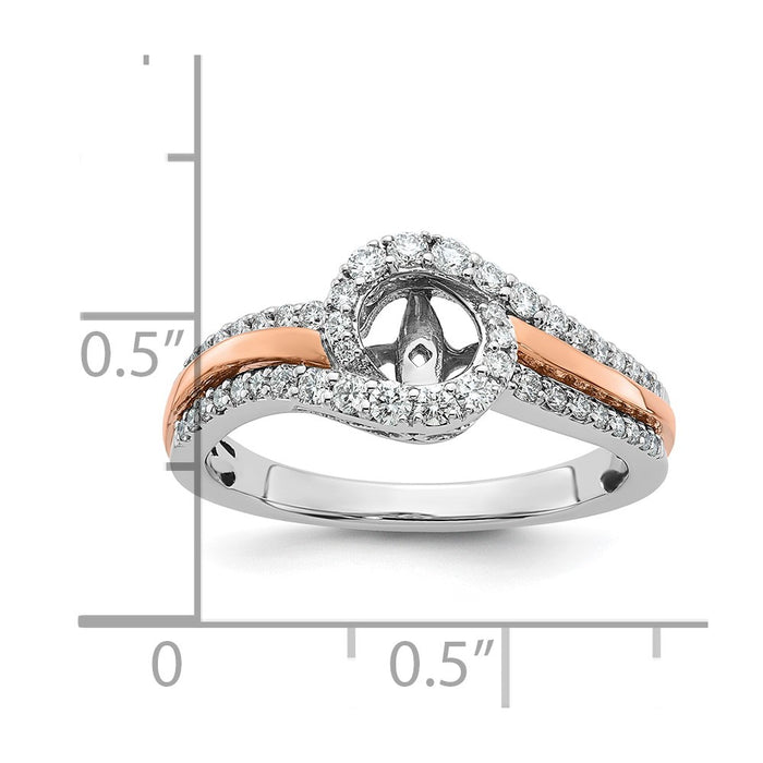 Buy Exclusive 14K Two-Tone Bypass Diamond Engagement Ring - 3/8 Carat Value-7