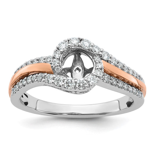 Buy Exclusive 14K Two-Tone Bypass Diamond Engagement Ring - 3/8 Carat Value