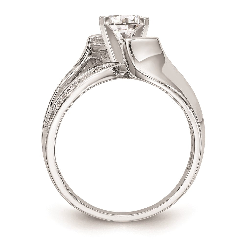 Exclusive 14K White Gold Bypass Engagement Ring Setting - Stylish & Affordable!