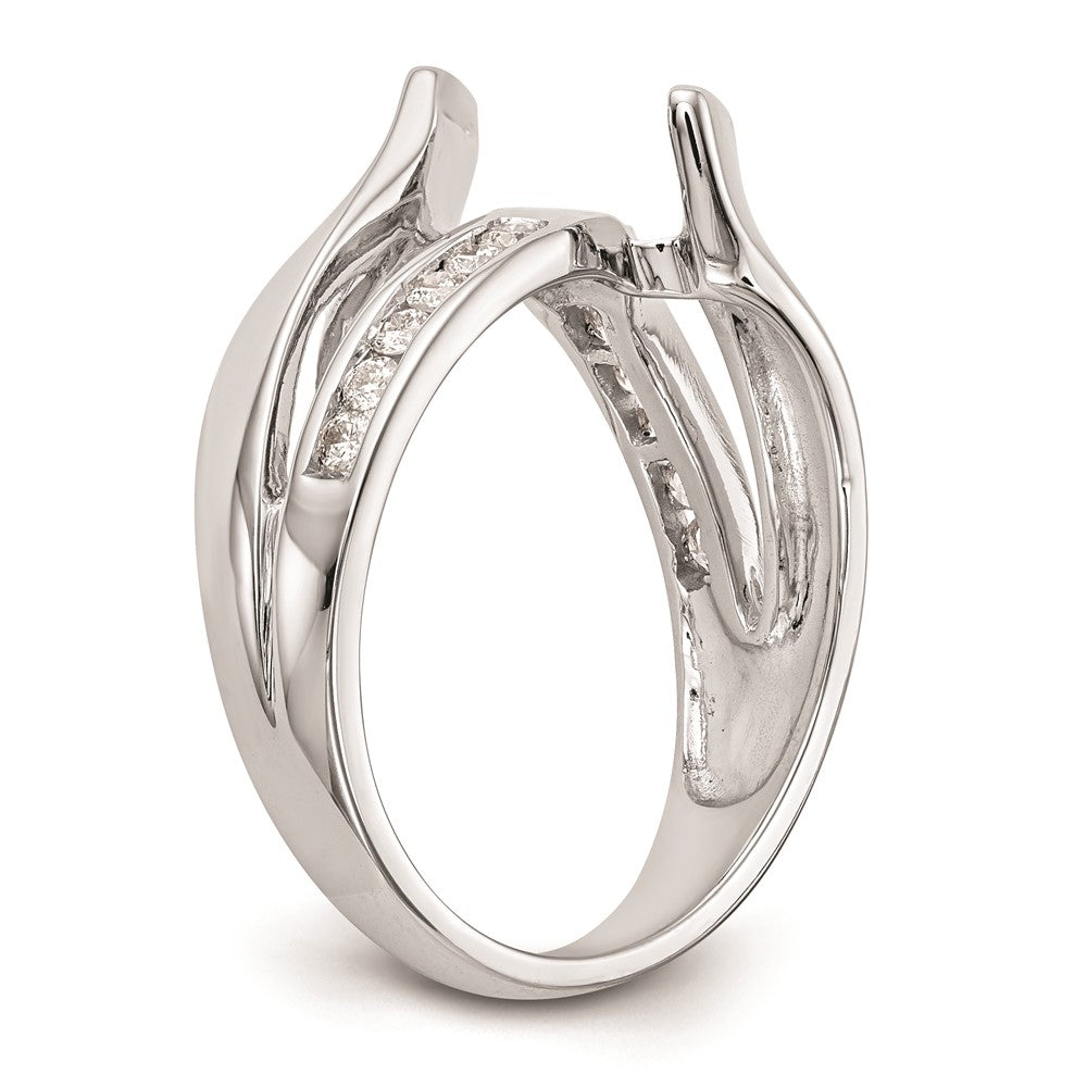 Exclusive 14K White Gold Bypass Engagement Ring Setting - Stylish & Affordable!