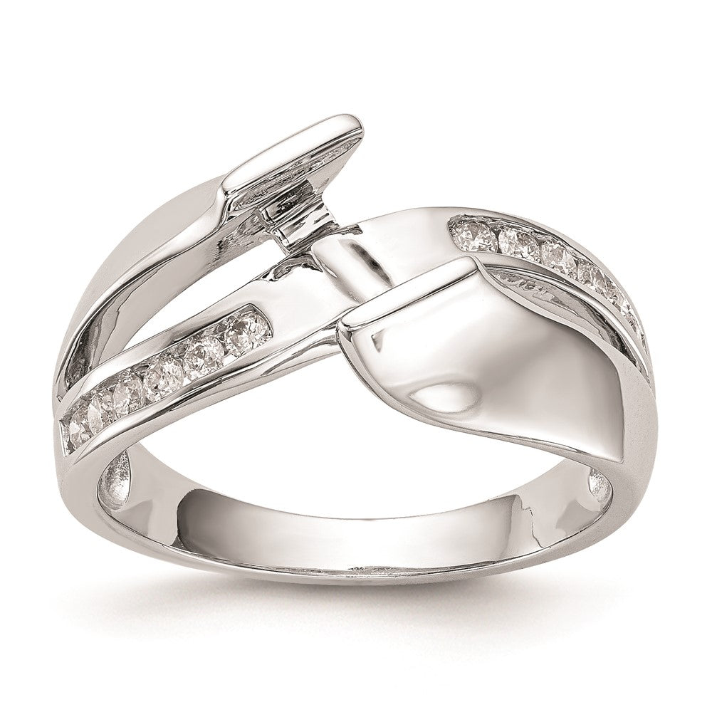 Exclusive 14K White Gold Bypass Engagement Ring Setting - Stylish & Affordable!