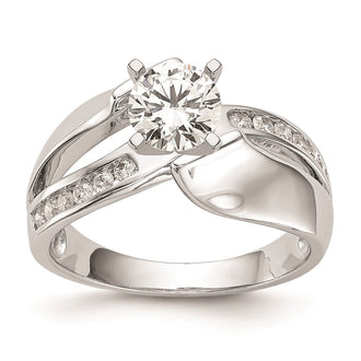 Exclusive 14K White Gold Bypass Engagement Ring Setting - Stylish & Affordable!