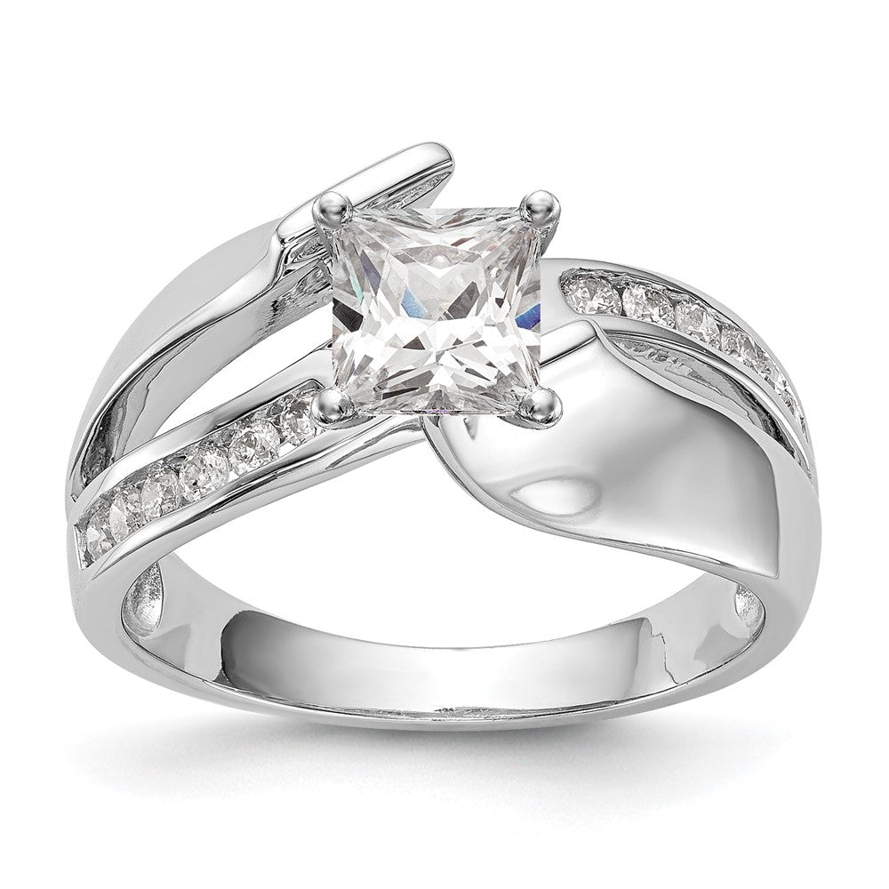 Buy Stylish 14K White Gold By-Pass Engagement Ring with 1/5 Carat Diamond