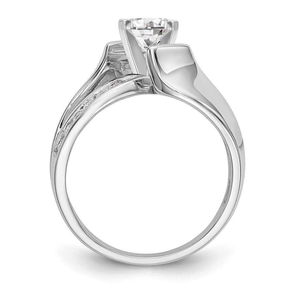 Buy Stylish 14K White Gold By-Pass Engagement Ring with 1/5 Carat Diamond