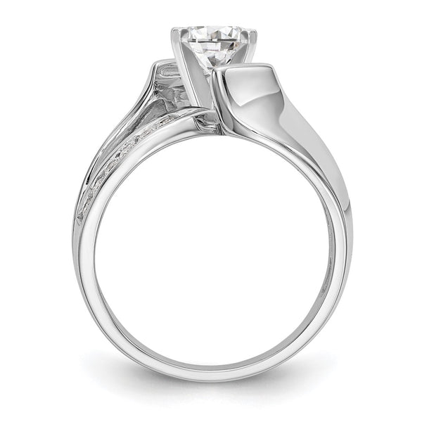 Buy Stylish 14K White Gold By-Pass Engagement Ring with 1/5 Carat Diamond