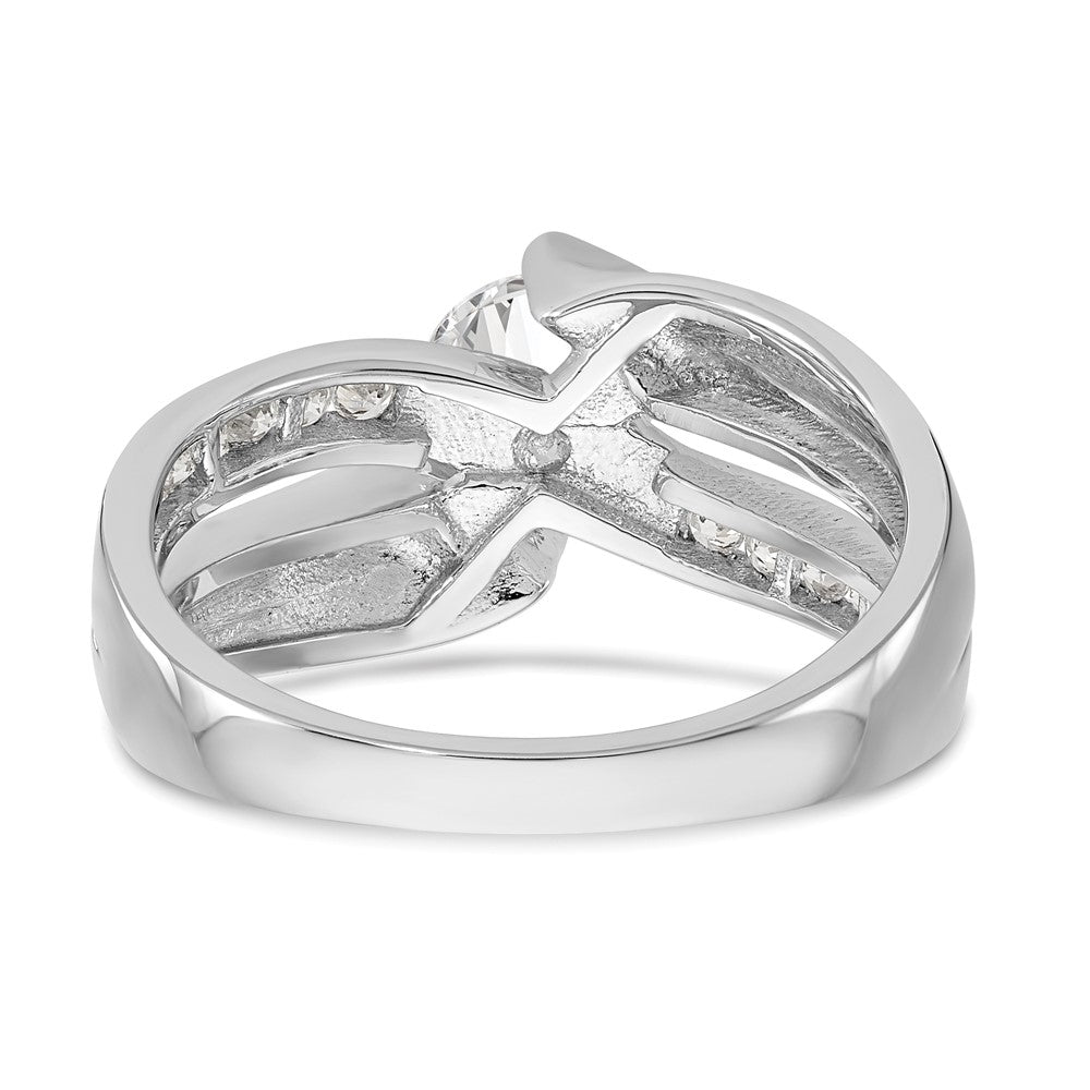 Buy Stylish 14K White Gold By-Pass Engagement Ring with 1/5 Carat Diamond