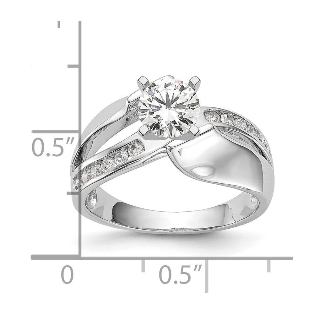 Buy Stylish 14K White Gold By-Pass Engagement Ring with 1/5 Carat Diamond
