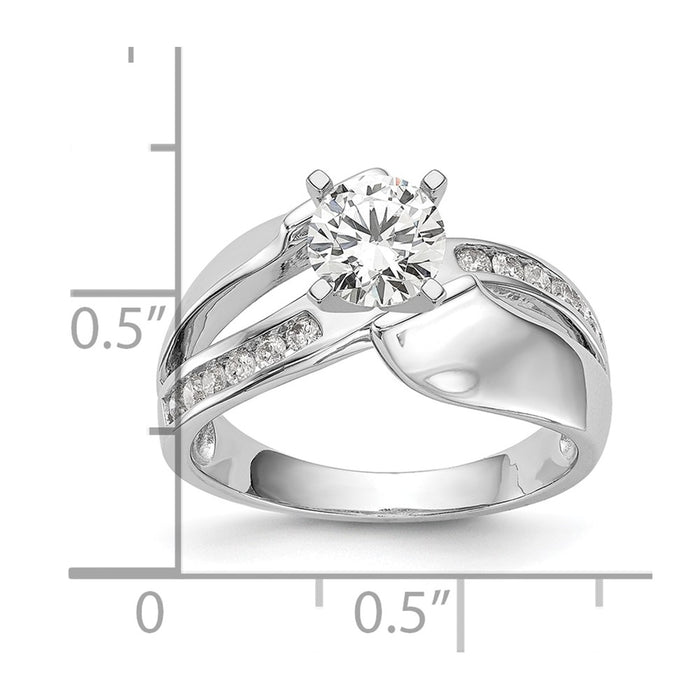 Buy Stylish 14K White Gold By-Pass Engagement Ring with 1/5 Carat Diamond-7