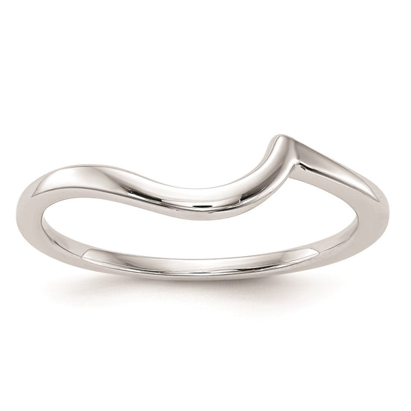 14K White Gold Sleek Contoured Wedding Ring