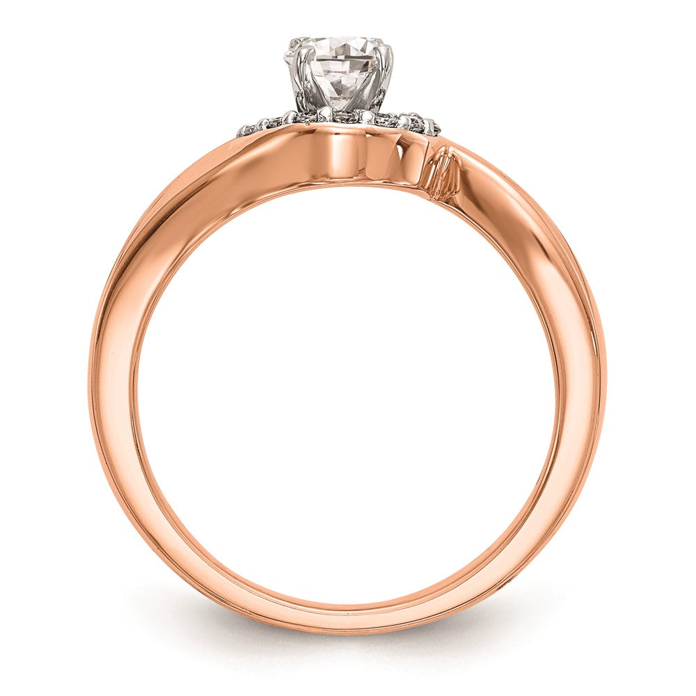 Buy Stylish 10K Rose Gold Bypass Engagement Ring with 1/20 Carat Diamond