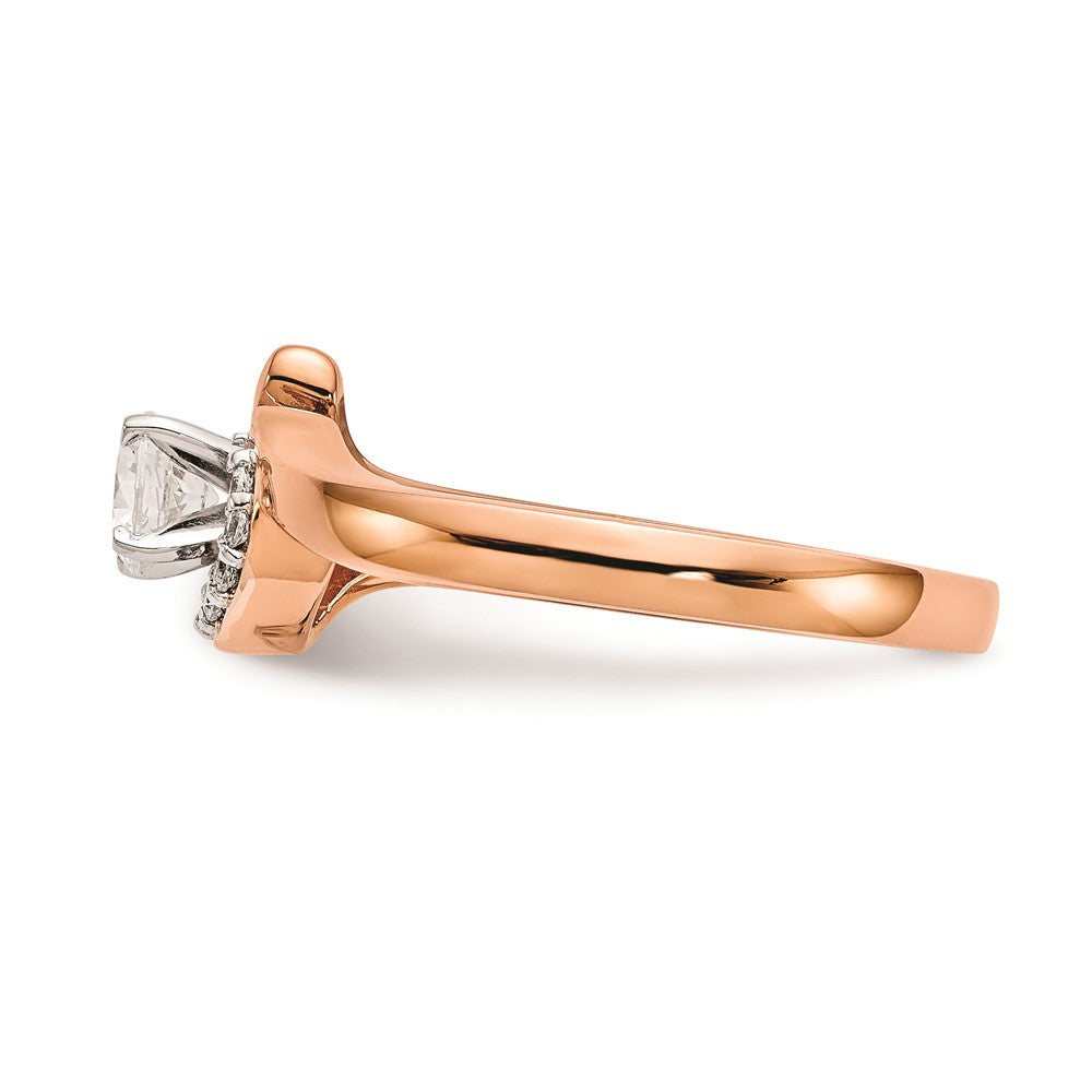 Buy Stylish 10K Rose Gold Bypass Engagement Ring with 1/20 Carat Diamond